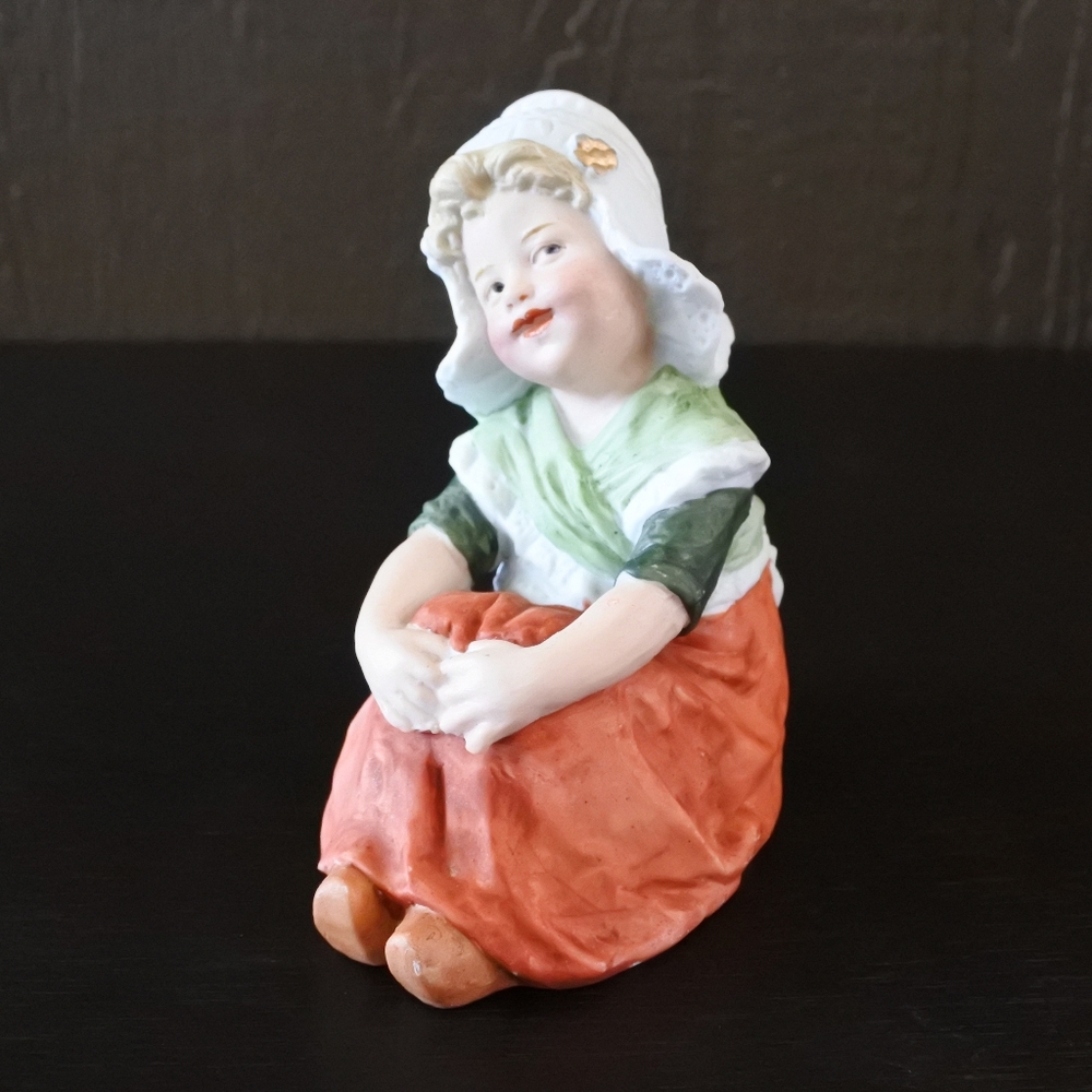 Antique Gebruder Heubach Dutch Girl Handmade Porcelain Figurine